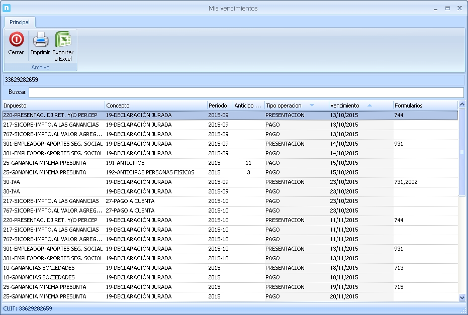 NeoFactura-ARCA-Vencimientos